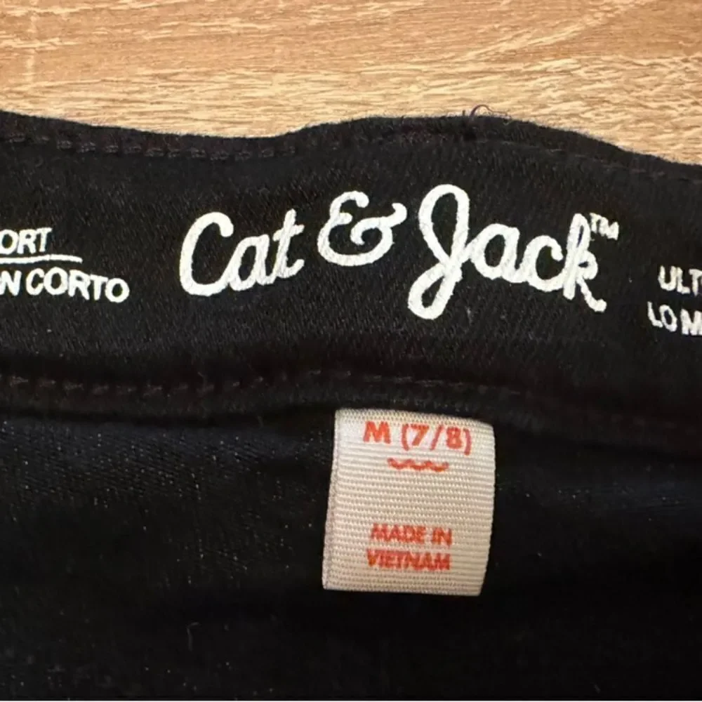 Cat & Jack Girls Size M 7/8 Shorts Ultimate Stretch Pockets Frayed Black - Picture 2 of 3